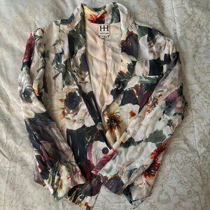Haute Hippie 100% silk cropped floral jacket US 8